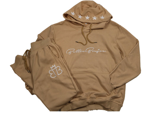 Embroidered | Tan | Better Boujee |Sweat Suit